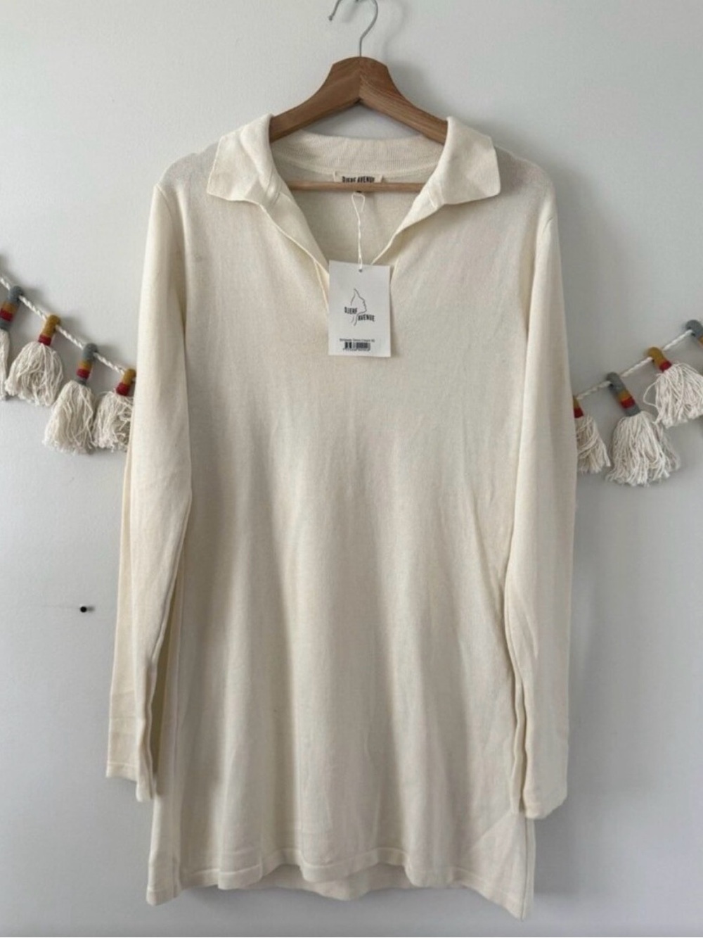 Djerf Avenue Cream Collared Mini Dress